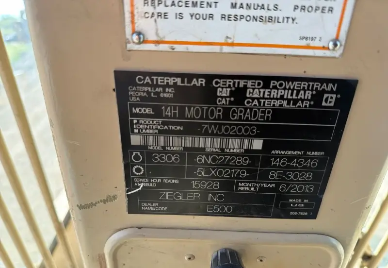 2001 Caterpillar 14H photo 59